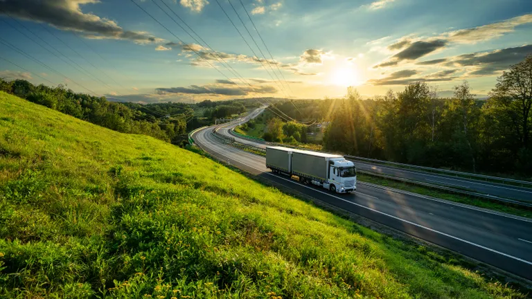 Truck in countryside